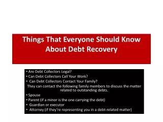 things that everyone should know about debt recovery
