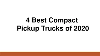 4 Best Compact Pickup Trucks of 2020