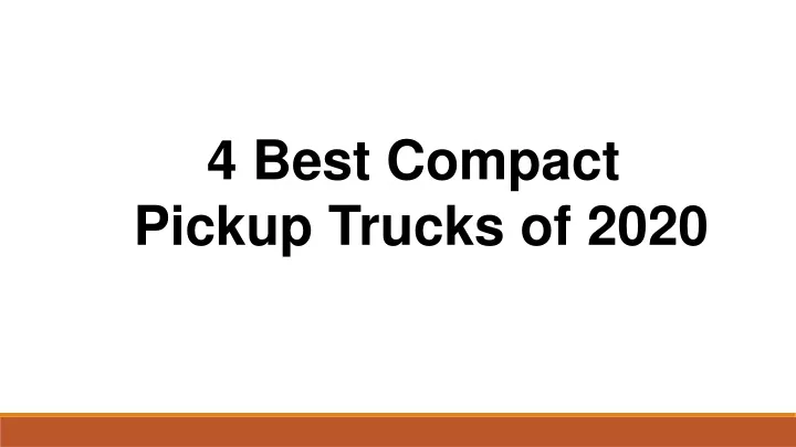 4 best compact pickup trucks of 2020