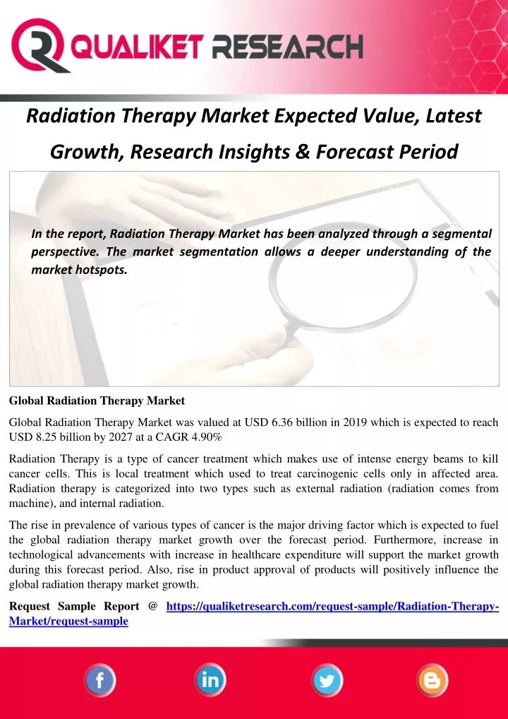 radiation therapy market expected value latest