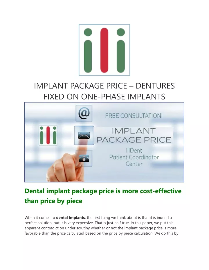 implant package price dentures fixed on one phase