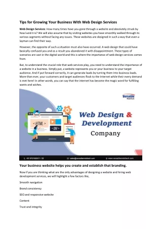 tips for growing your business with web design