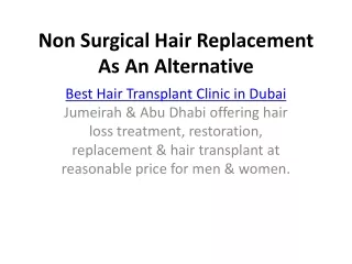 non surgical hair replacement as an alternative
