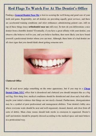 red flags to watch for at the dentist s office