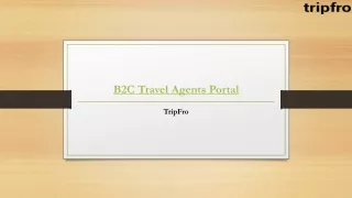 b2c travel agents portal