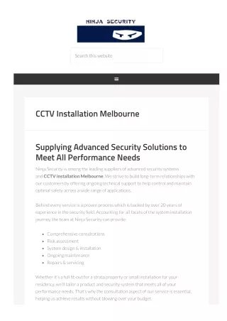 CCTV Installation Melbourne