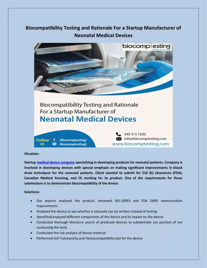biocompatibility testing and rationale