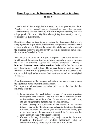 how important is document translation services