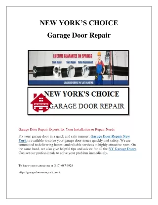 Trained Garage Door Installation Experts in New York City & Long Island NY