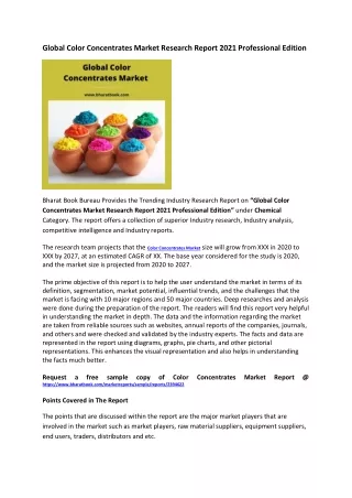 global color concentrates market research report