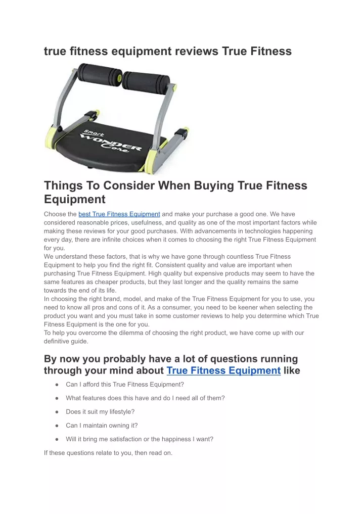 true fitness equipment reviews true fitness