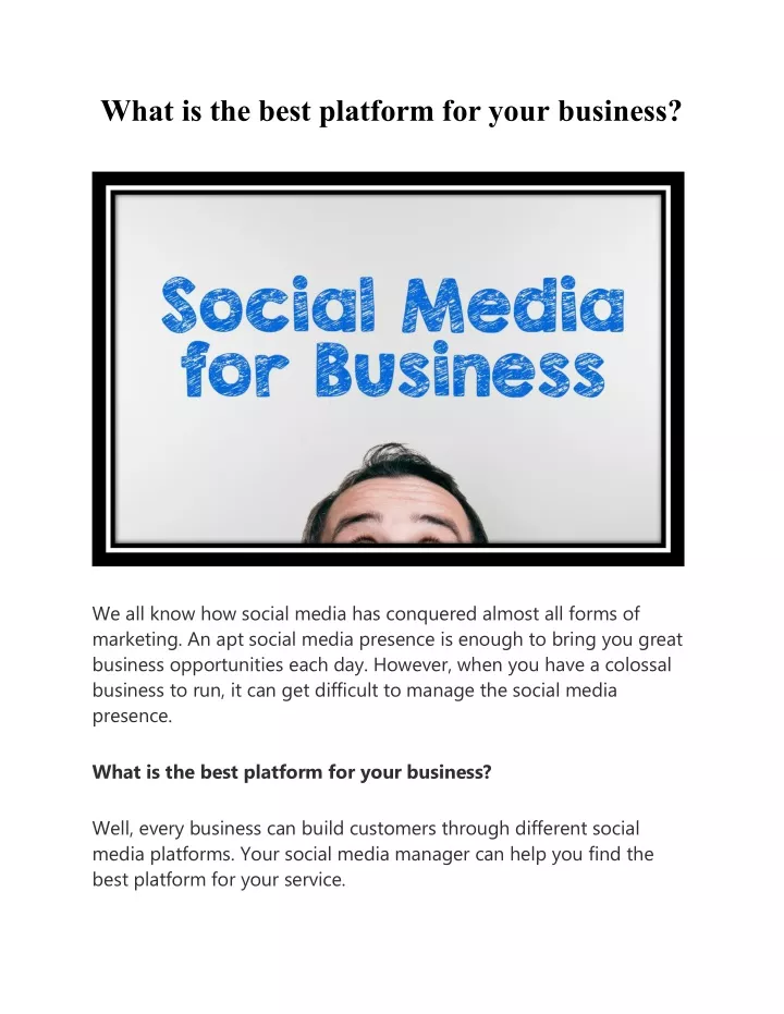 what is the best platform for your business