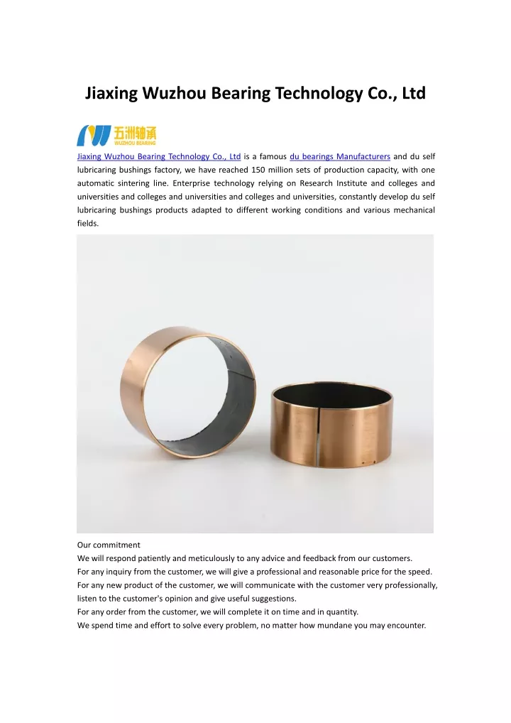 jiaxing wuzhou bearing technology co ltd