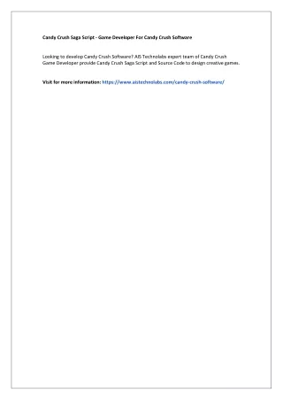 candy crush saga script game developer for candy