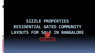 sizzle properties residential gated community layouts for sale in bangalore
