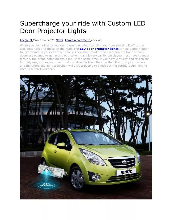 supercharge your ride with custom led door projector lights
