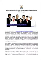 100% Placement Guarantee in Hotel Management Course at AHA Udaipur - slide 1