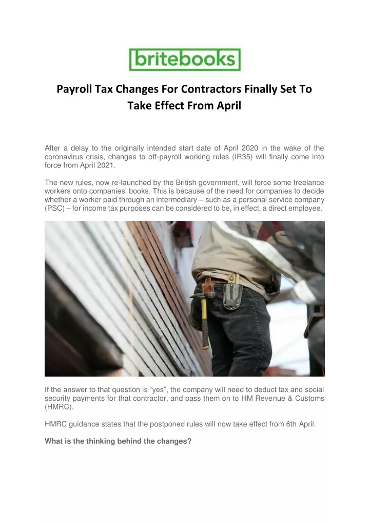 payroll tax changes for contractors finally