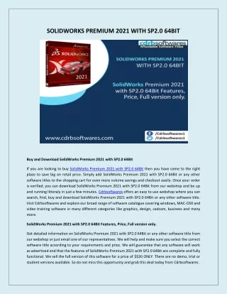 solidworks premium 2021 with sp2 0 64bit