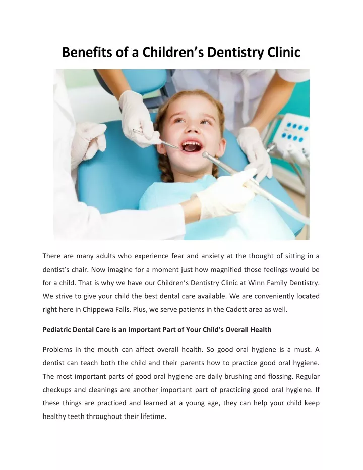 benefits of a children s dentistry clinic