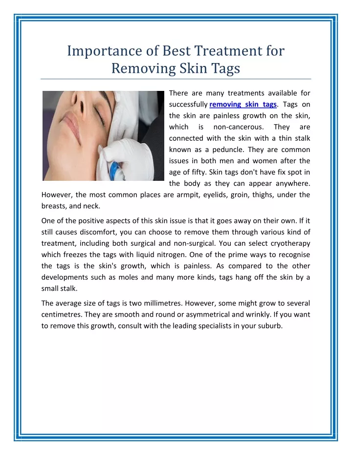 importance of best treatment for removing skin