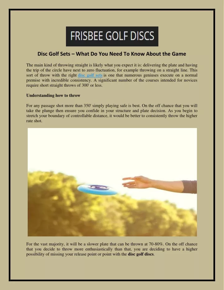 disc golf sets what do you need to know about