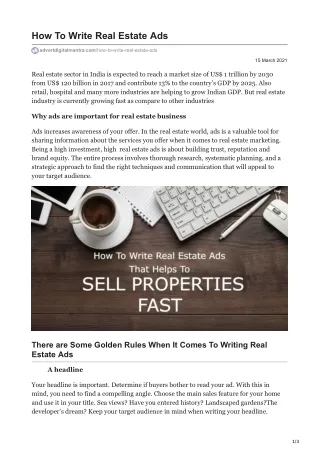 how to write real estate ads