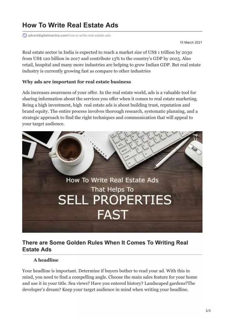how to write real estate ads