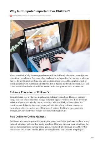 why is computer important for children
