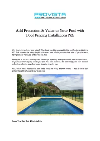 add protection value to your pool with