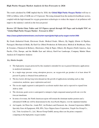 high purity oxygen market analysis size forecasts
