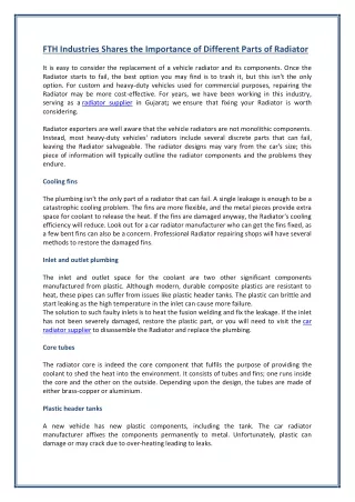 fth industries shares the importance of different