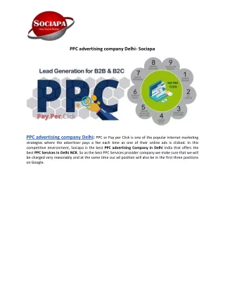 PPC advertising company Delhi- Sociapa