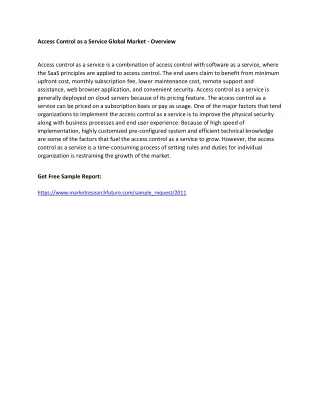access control as a service global market overview