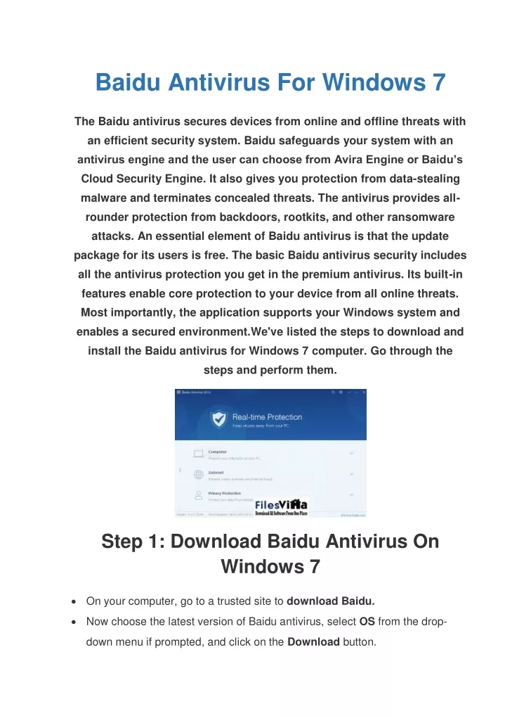 baidu antivirus for windows 7