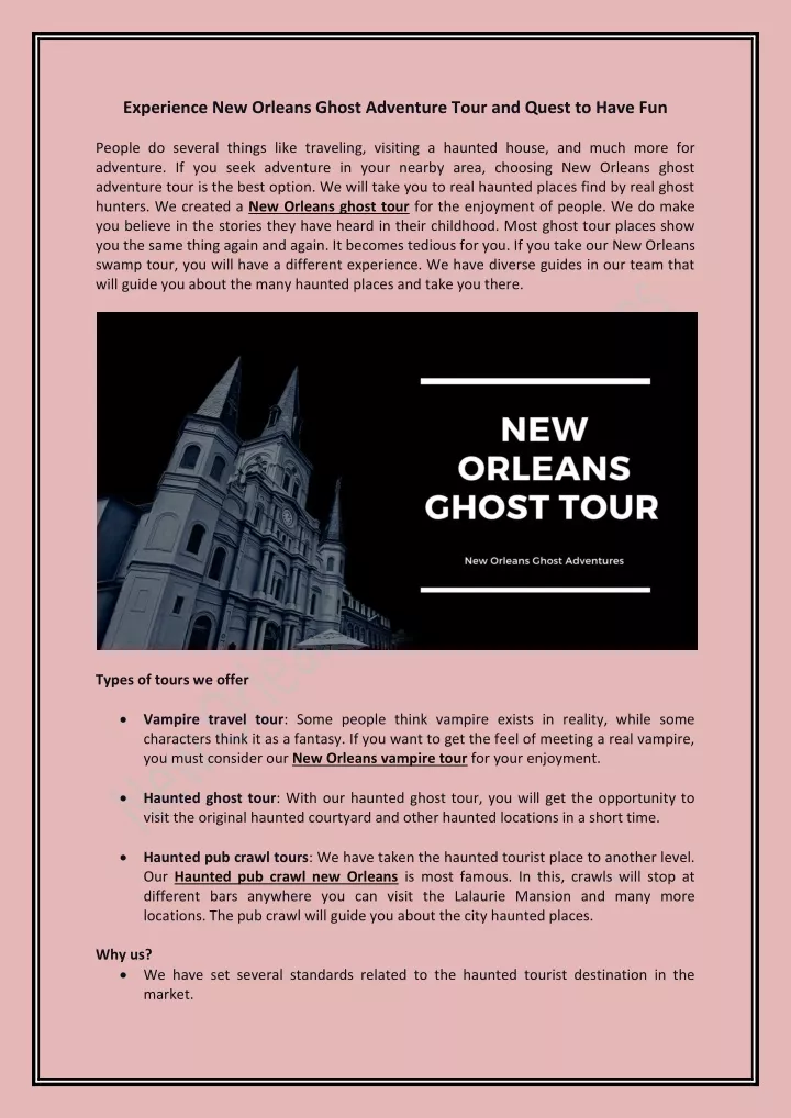 experience new orleans ghost adventure tour