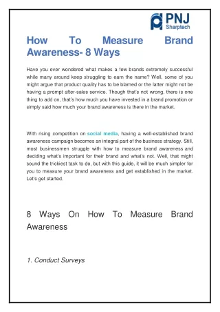 how awareness 8 ways
