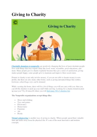 giving to charity