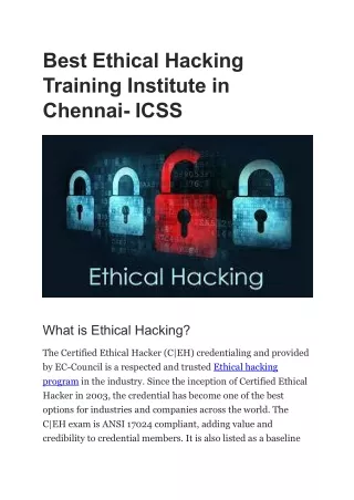 best ethical hacking training institute