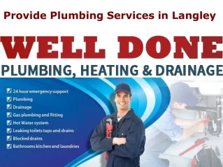 Provide Plumbing Services in Langley
