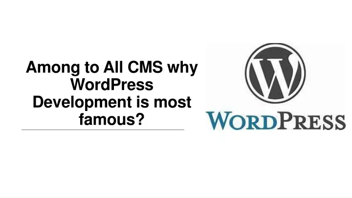 among to all cms why wordpress development is most famous