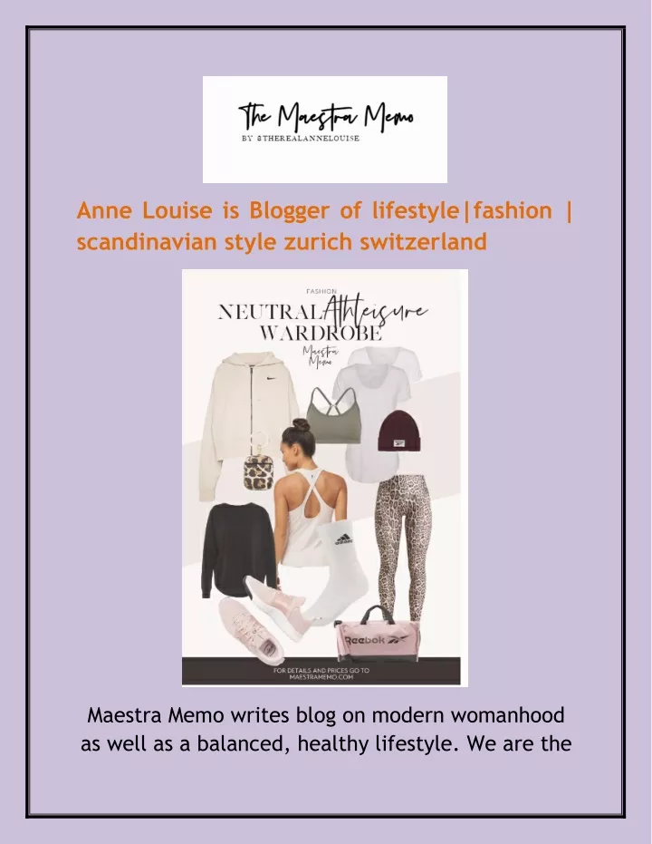anne louise is blogger of lifestyle fashion