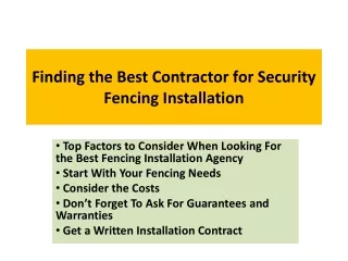 finding the best contractor for security fencing installation