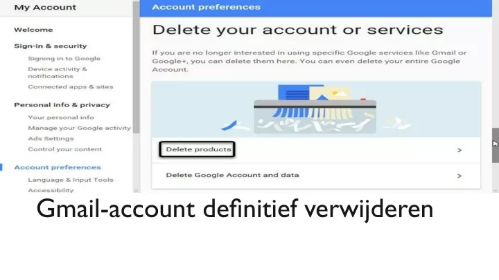 gmail account de nitief verwijderen