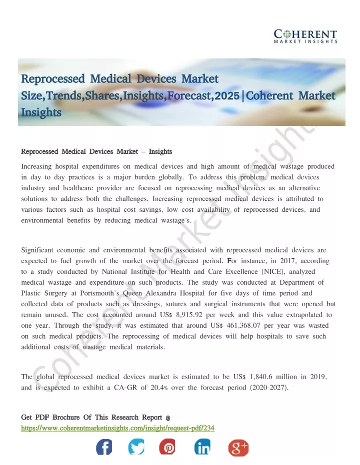 reprocessed medical devices market reprocessed