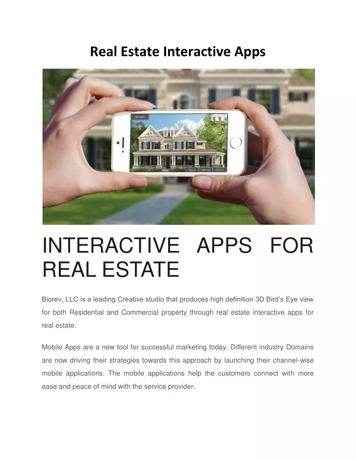 real estate interactive apps