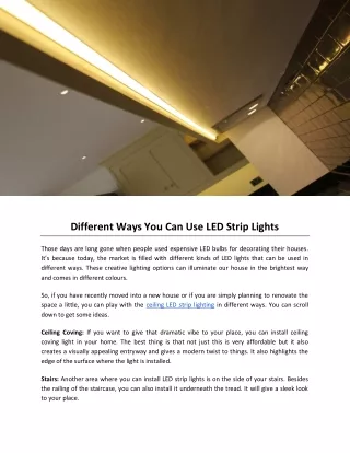 different ways you can use led strip lights
