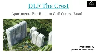 3 BHK Apartments for Rent in Gurugram – DLF The Crest Gurugram