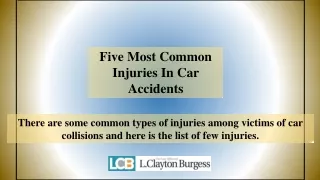 Five Most Common Injuries in Car Accidents