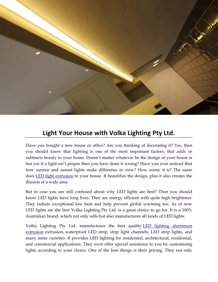 light your house with volka lighting pty ltd